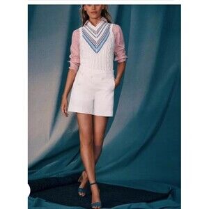 Brooks Brothers Womens White Tennis V-neck Preppy Sweater Vest Sz L